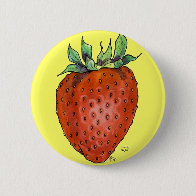 Badge Rond 5 Cm Fraise (Devant)