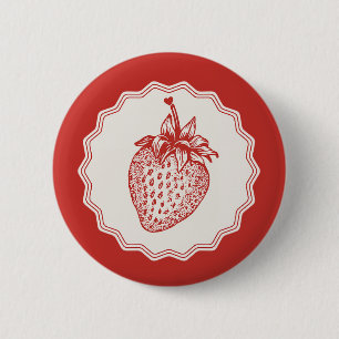Badge Rond 5 Cm Fraise