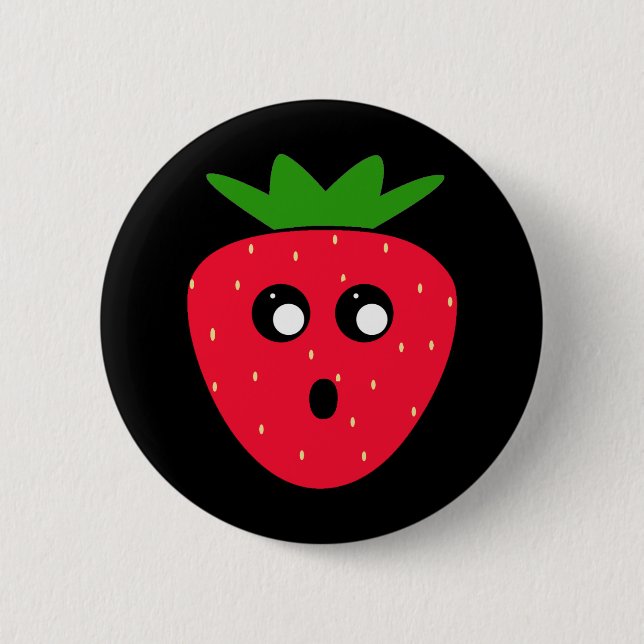 Badge Rond 5 Cm Fraise (Devant)