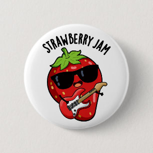 Badge Rond 5 Cm Fraise confiture Funky Fruit Pun