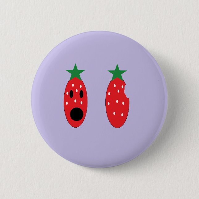 Badge Rond 5 Cm fraise de peu (Devant)