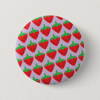 Badge Rond 5 Cm Fraise Kawaii