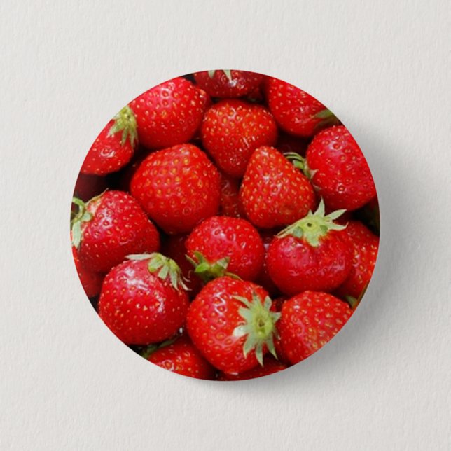 Badge Rond 5 Cm Fraises (Devant)
