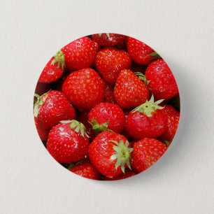 Badge Rond 5 Cm Fraises