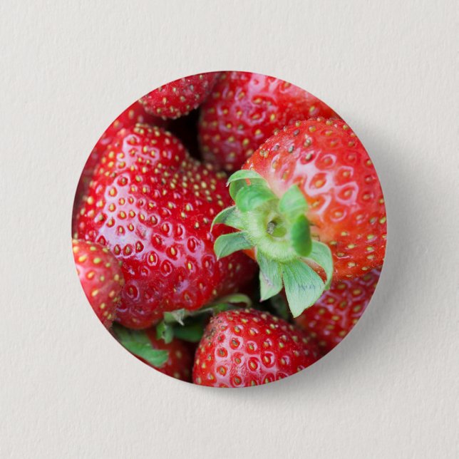 Badge Rond 5 Cm Fraises rouges (Devant)