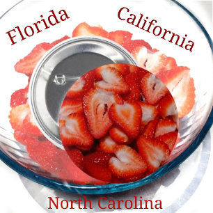 Badge Rond 5 Cm Fraises rouges Tranches en forme de coeur Photogra