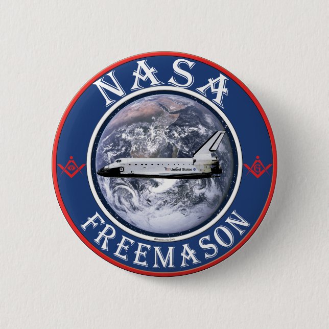 Badge Rond 5 Cm Franc-maçon de la NASA (Devant)