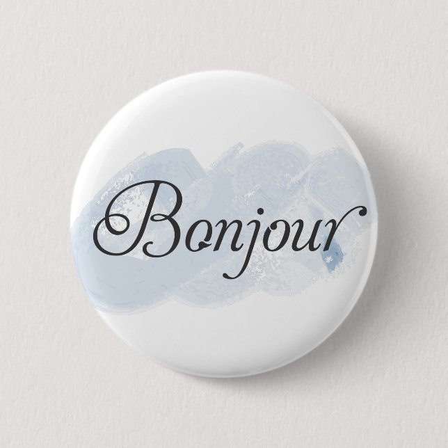 Badge Rond 5 Cm Français Bonjour (Devant)