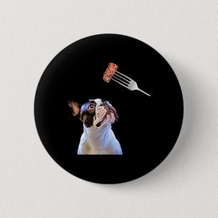 Badge Rond 5 Cm Français Bulldog Cartogramme Filtre Steak Diner Fu