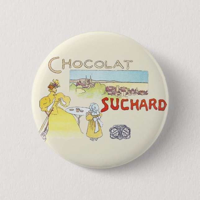 Badge Rond 5 Cm Français Chocolat Victorian Candy Sucre (Devant)