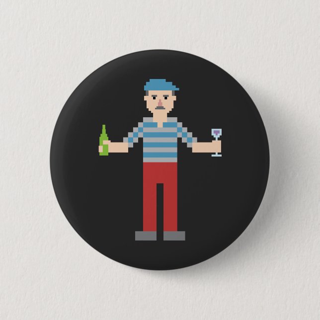 Badge Rond 5 Cm Français de pixel (Devant)