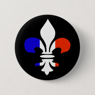 Badge Rond 5 Cm Français Fleur de lis Button