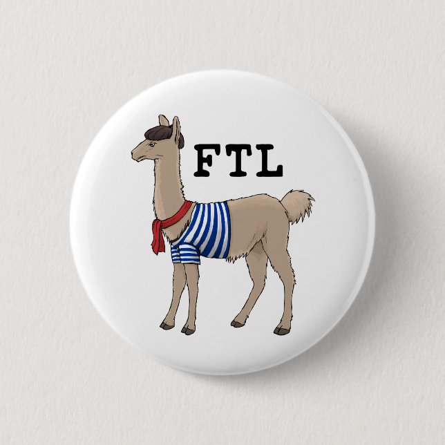 Badge Rond 5 Cm Français le bouton de lama (Devant)