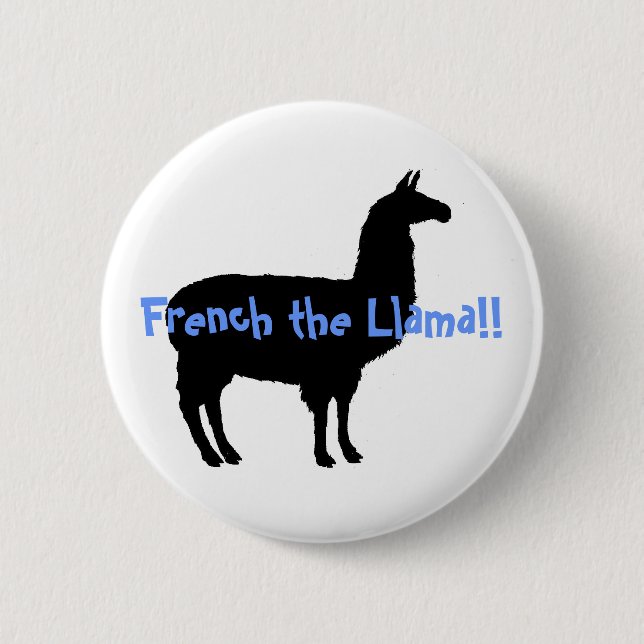 Badge Rond 5 Cm Français le lama ! ! (Devant)