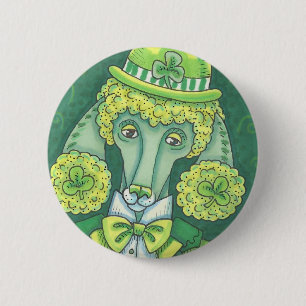 Badge Rond 5 Cm FRANÇAIS VERT IRLANDAIS POODON, BOUTON DE CHIEN Ro
