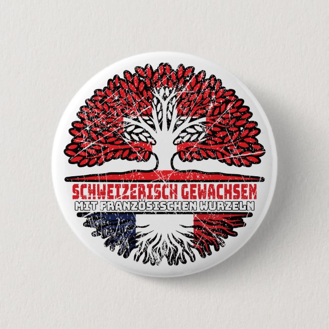Badge Rond 5 Cm France Arbre suisse (Devant)