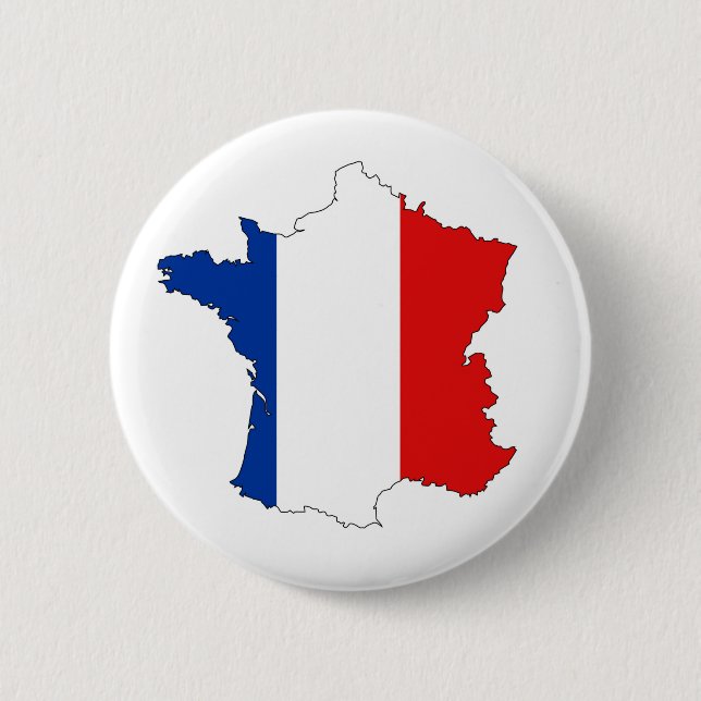 Badge Rond 5 Cm france carte pays drapeau forme étiquette (Devant)