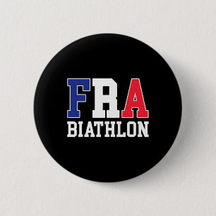 Badge Rond 5 Cm France Drapeau Biathloniste - Français Fra Biathlo