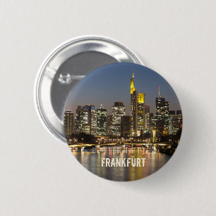Badge Rond 5 Cm Francfort Skyline Allemagne Souvenir Vintage cadea