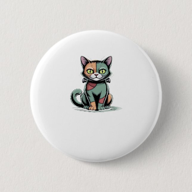 Badge Rond 5 Cm FrankenCat T-shirt surdimensionné (Devant)