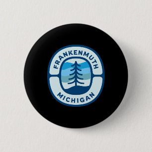 Badge Rond 5 Cm Frankenmuth Michigan Mi Retro Winter Forest Souven