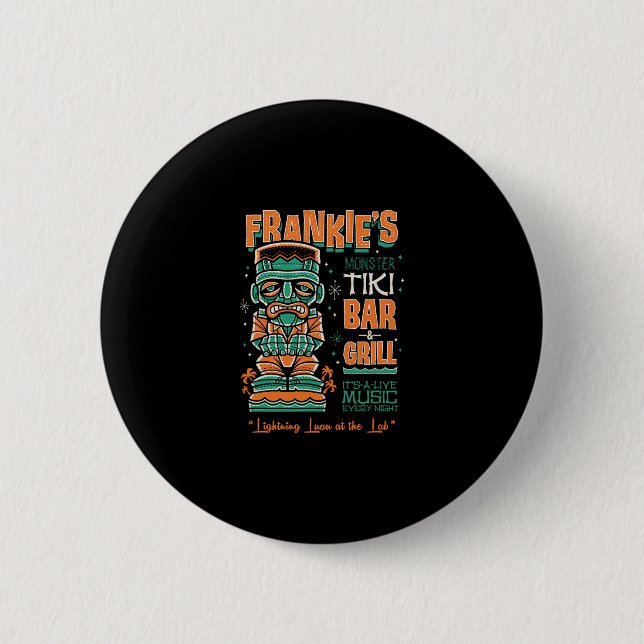 Badge Rond 5 Cm Frankenstein Creepy Cute Tiki Lounge Vacation Surf (Devant)