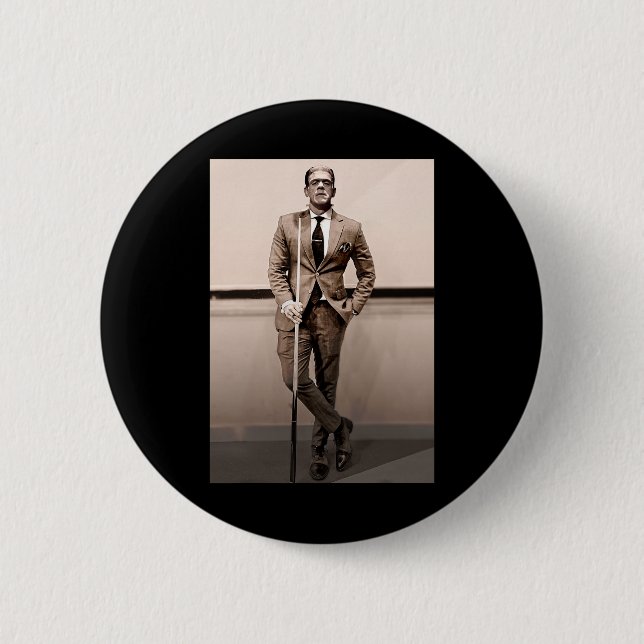 Badge Rond 5 Cm Frankenstein Dapper Frankenstein Monster En Costum (Devant)