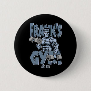Badge Rond 5 Cm Frankenstein Gym Funny Bodybuilding Fitness Workou