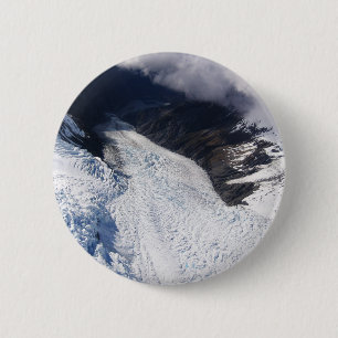 Badge Rond 5 Cm Franz Josef Glacier Vue aérienne, Nouvelle-Zélande