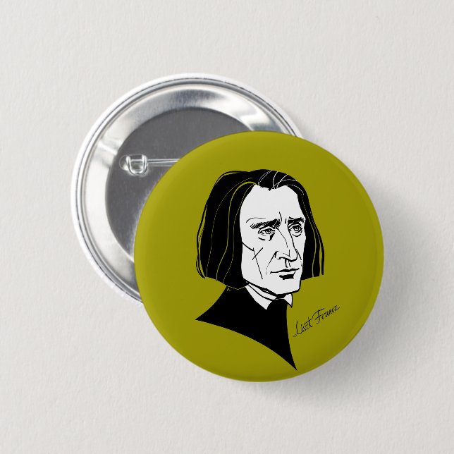 Badge Rond 5 Cm Franz Liszt (Devant & derrière)