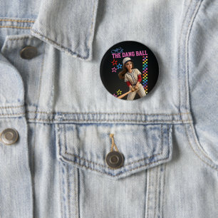 Badge Rond 5 Cm Frappe donc cette balle, drôle de visage de poupée