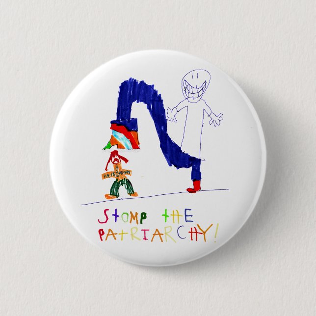 Badge Rond 5 Cm Frappent du pied le patriarcat (Devant)