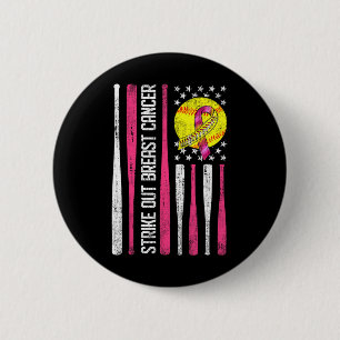 Badge Rond 5 Cm Frapper Contre le Cancer du Sein Softll Lutte Sens