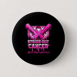 Badge Rond 5 Cm Frapper le cancer du sein Baseball Drip P