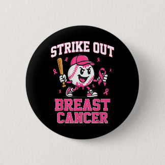 Badge Rond 5 Cm Frapper le cancer du sein Crème glacée au baseball