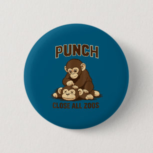 Badge Rond 5 Cm Frappez le bébé singe japon mème drôle