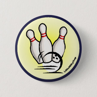 Badge Rond 5 Cm Frappez le bouton de goupilles de bowling
