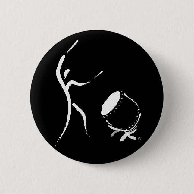 Badge Rond 5 Cm Frappez-le (le bouton de Taiko) (Devant)
