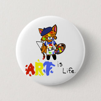 Badge Rond 5 Cm Fred l'artiste Fox