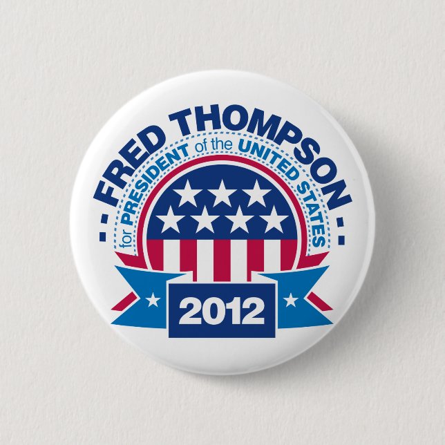 Badge Rond 5 Cm Fred Thompson pour le président 2012 (Devant)