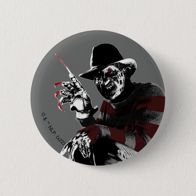 Badge Rond 5 Cm Freddy contre Jason | Freddy Seeing Red (Devant)