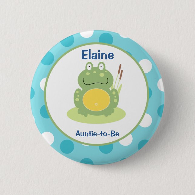 Badge Rond 5 Cm Freddy la grenouille étiquette de nom Customisée B (Devant)