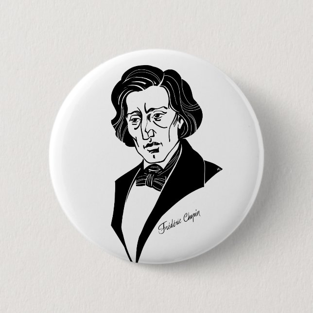 Badge Rond 5 Cm Frederic Chopin (Devant)
