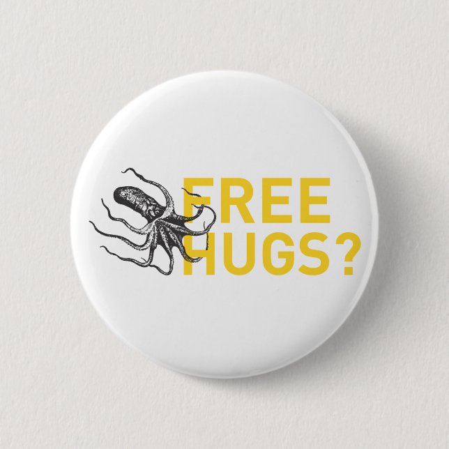 Badge Rond 5 Cm Free hugs octopus (Devant)