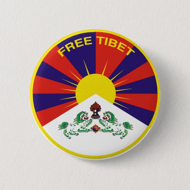 Badge Rond 5 Cm Free Tibet (Devant)
