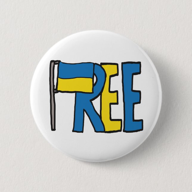 Badge Rond 5 Cm Free Ukraine (Devant)