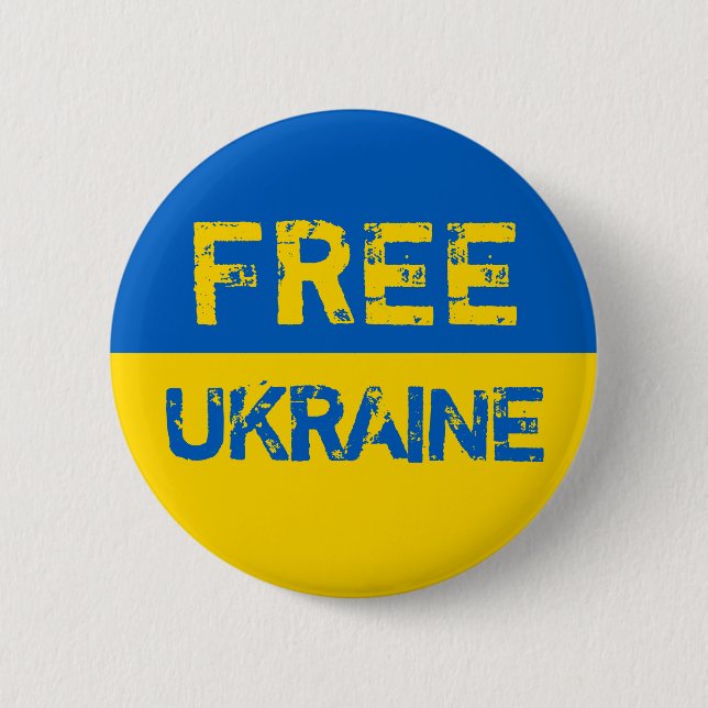 Badge Rond 5 Cm Free Ukraine (Devant)