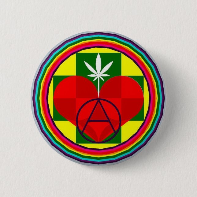 Badge Rond 5 Cm FREEDOM LOVE and JOY (Devant)