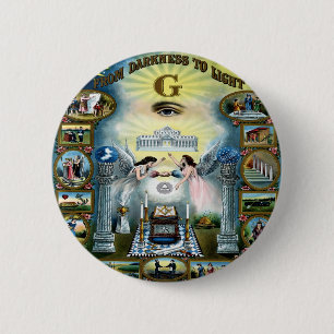 Badge Rond 5 Cm Freemasoney artisanal Hazen maçonnique