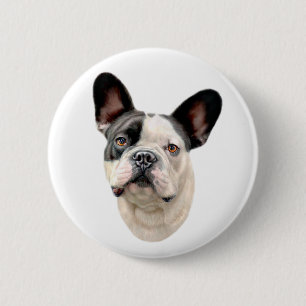 Badge Rond 5 Cm French Buldog BW Bust